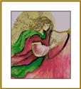 Pattern, Angelic Harp Watercolor by Mary Gaines Designs