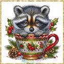 Christmas Animals Cups - Raccoon