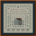 Pattern, Blue Hollyhock House Sampler by Happiness is Heartmade