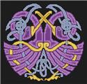 Pattern, Celtic Purple Cranes by Artists Alley