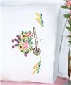 Stamped Stitchable, Wheelbarrow Of Flowers (Lace Edge Pillowcase) by Jack Dempsey