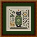 Pattern, Cat Tales Collection: Cat In A Cozy Green Sweater by Happiness is Heartmade