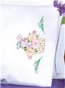 Stamped Stitchable, Bird On A Basket (Perle Edge Pillowcase) by Jack Dempsey