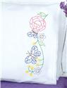 Stamped Stitchable, Flowers & Butterflies (Lace Edge Pillowcase) by Jack Dempsey