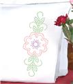 Stamped Stitchable, Cross-Stitch Floral Design (Perle Edge Pillowcase) by Jack Dempsey