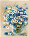 Kit, Daisies and Cornflowers by Riolis