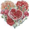 Pattern, Carnations Heart by Artecy Cross Stitch