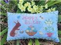 Pattern, Happy Easter Bunny Cushion by Crowsfeetstitching