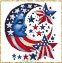 Pattern, Patriotic moon by Les Petites Croix De Lucie