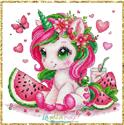 Pattern, Watermelon unicorn by Les Petites Croix De Lucie