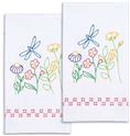 Stamped Stitchable, Dragonflies Decorative Hand Towels by Jack Dempsey