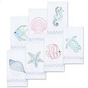 Stamped Stitchable, Beach Hand Towel Set by Jack Dempsey