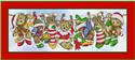 Pattern, Christmas Teddies On The Line by Joan Elliott Design