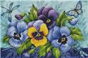 Pattern, Blue Purple and Yellow Pansies (Large) by Artecy Cross Stitch