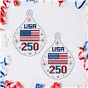 Pattern, Teardrop Ornament - USA 250 Semiquincentennial by Cross Stitch Wonders