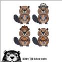 Pattern, Blinky the Beaver BUDDIES - Horseshoe and Mushroom by Cross Stitch Wonders