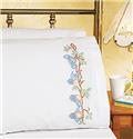 Stamped Stitchable, Birds On A Branch Pillowcase Stamped Kit by Janlynn