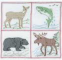 Stamped Stitchable, Wilderness (Quilt Blocks) by Jack Dempsey