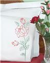 Stamped Stitchable, Long Stem Rose (Perle Edge Pillowcase) by Jack Dempsey