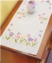 Stamped Stitchable, Tulip Garden Dresser Scarf by Janlynn