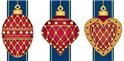 Red Faberge Christmas Ornaments with Perls