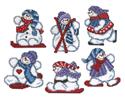 Pattern, Winter Sports Snowmen by Imaginating
