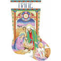 Stained Glass Nativity Stocking
