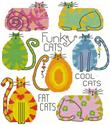 Pattern, Funky Fat Cats by PinoyStitch