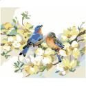 Pattern, Bluebirds and Dogwood by Kooler Design Studio