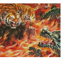 Pattern, Dragon & Tiger in the Fire by Artecy Cross Stitch