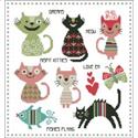 Pattern, Misfit Kitty Cats Colorful by PinoyStitch