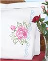 Stamped Stitchable, XX Roses (Perle Edge Pillowcase) by Jack Dempsey