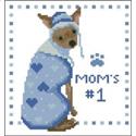 Pattern, Mom's Number One Pooch Blue by PinoyStitch