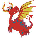 Pattern, Happy Dragon Orange by PinoyStitch