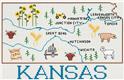Pattern, Kansas Map by Sue Hillis Designs