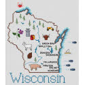 Pattern, Wisconsin Map by Sue Hillis Designs