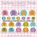 Pattern, Elephants Colorful Parade by PinoyStitch