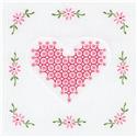Stamped Stitchable, Chicken Scratch Hearts (Quilt Blocks) by Jack Dempsey