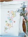 Stamped Stitchable, Fluttering Butterflies (Lace Edge Pillowcase) by Jack Dempsey