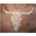 Pattern, Tribal Cow Skull by White Willow Stitching