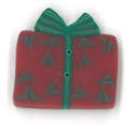 Beads, Buttons & Charm, Small Red Gift Button by Just Another Button Company