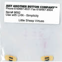 Beads, Buttons & Charm, Little Sheep Virtues 6 - Simplicity Buttons by Just Another Button Company