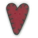 Beads, Buttons & Charm, Extra Large Red Applique Heart button by Just Another Button Company