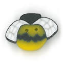 Beads, Buttons & Charm, Wee Bee Button by Just Another Button Company