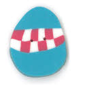 Beads, Buttons & Charm, Blue Easter Egg Button by Just Another Button Company