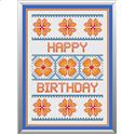 Pattern, Floral Birthday Card Cross Stitch Design by CrossStitchCards