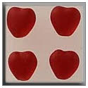 Beads, Buttons & Charm, 12088 - Medium Channeled Heart Matte Ruby by Mill Hill