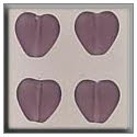 Beads, Buttons & Charm, 12091 - Medium Channeled Heart Matte Amethyst by Mill Hill