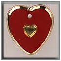 Beads, Buttons & Charm, 12094 - Medium engraved Heart Red/Gold by Mill Hill