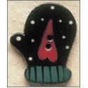 Beads, Buttons & Charm, Dotted Right Mitten with Heart by Debbie Mumm Buttons